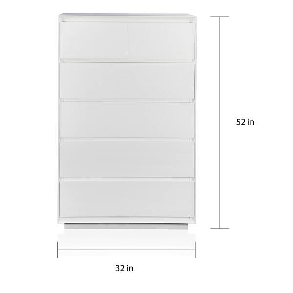 Shop Furniture Of America Xowe Modern White Solid Wood 5 Drawer