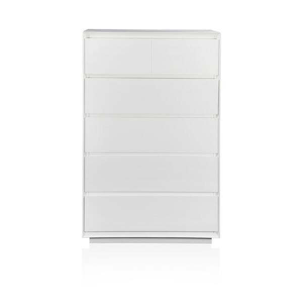 Shop Furniture Of America Xowe Modern White Solid Wood 5 Drawer