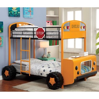 Furniture of America Rescue Team Fire Truck Metal Twin/ Twin Bunk Bed