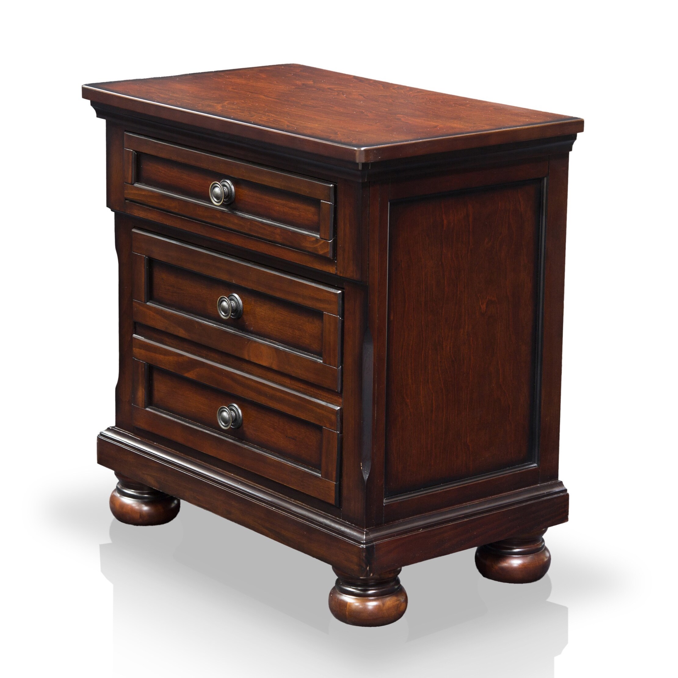Gracewood Hollow Delint Cherry 3 Drawer Nightstand With Hidden Gracewood Hollow Delint Cherry 3 Drawer Nightstand With Hidden Outlet