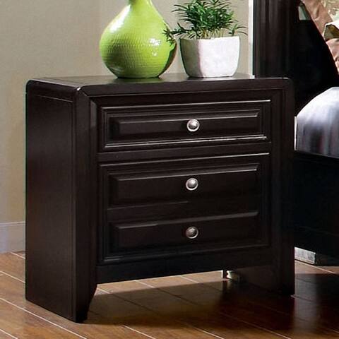 Furniture of America Gant Traditional Espresso Solid Wood Nightstand