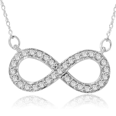 14k White Gold 1/ 3ct TDW Diamond Infinity Necklace