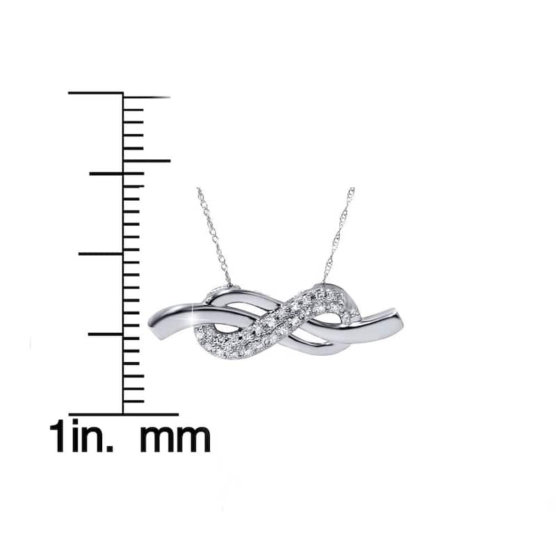 14k White Gold 1/ 3ct TDW Diamond Infinity Necklace