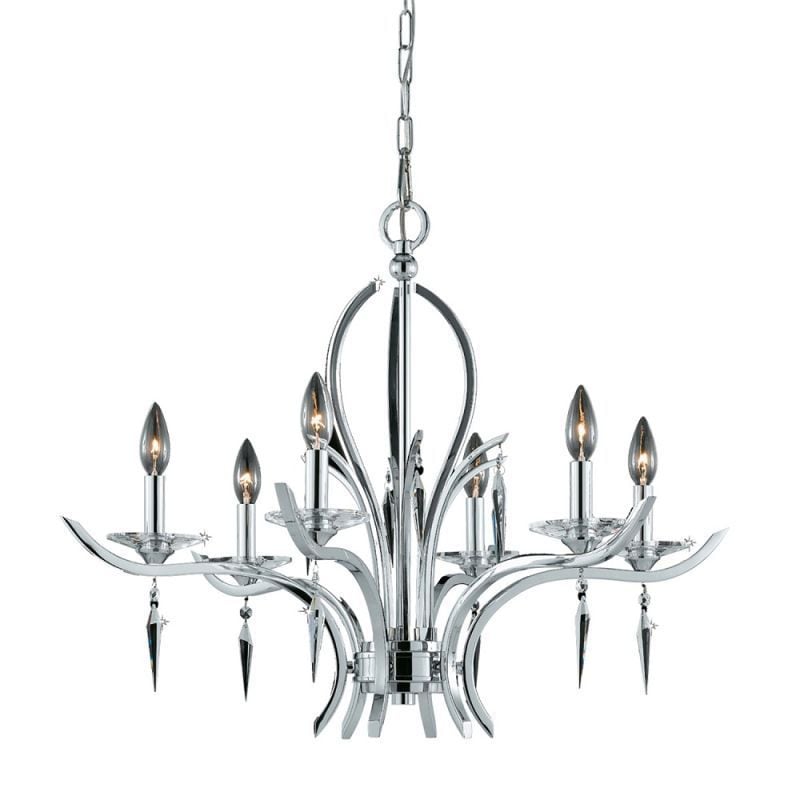 Lumenno Paris Collection 6-light Polished Chrome Chandelier - Silver - Chandeliers For Bedrooms by Overstock.com