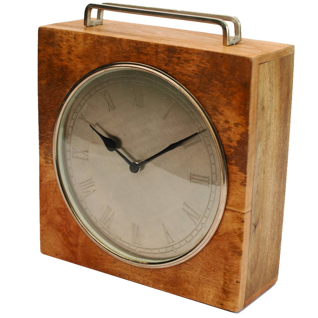 Contemporary Wooden Square Shaped Clock