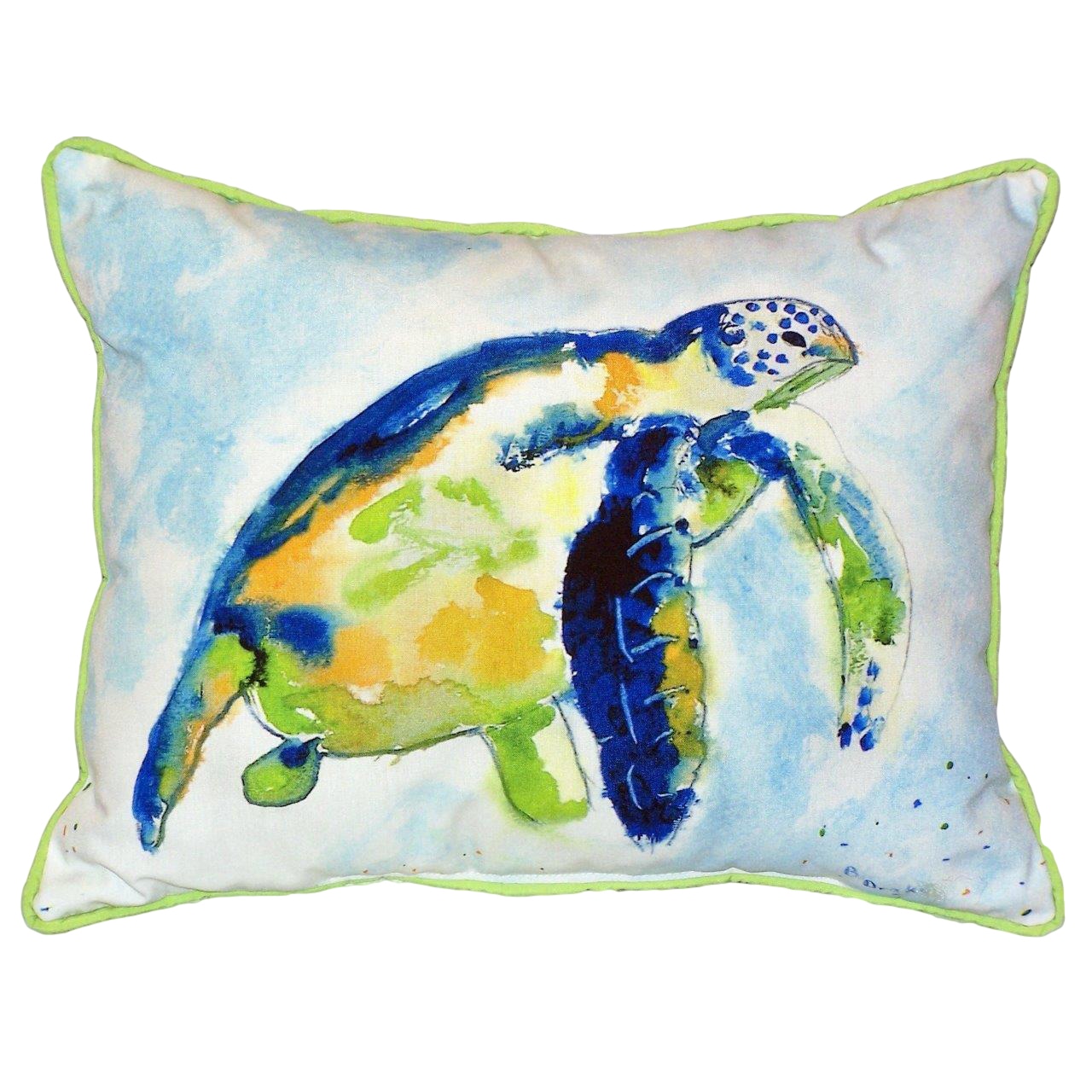 Blue Sea Turtle 16x20-inch Indoor/Outdoor Pillow