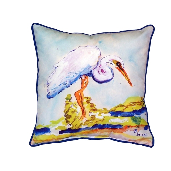Betsy's Egret 18-inch Indoor/Outdoor Pillow