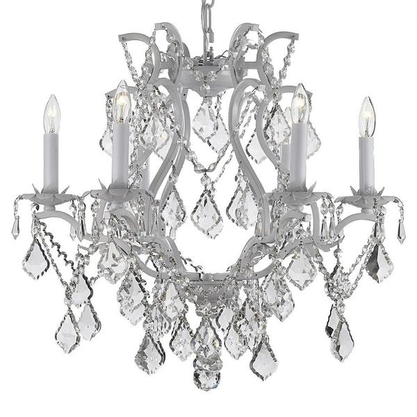Shop Gallery Versailles Wrought Iron and Crystal Swag Plug-in 6-light ...