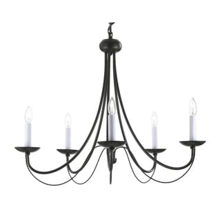 Versailles Swag Plug-in Wrought Iron 5-light Chandelier (swag) - Chandeliers For Bedrooms by Overstock.com