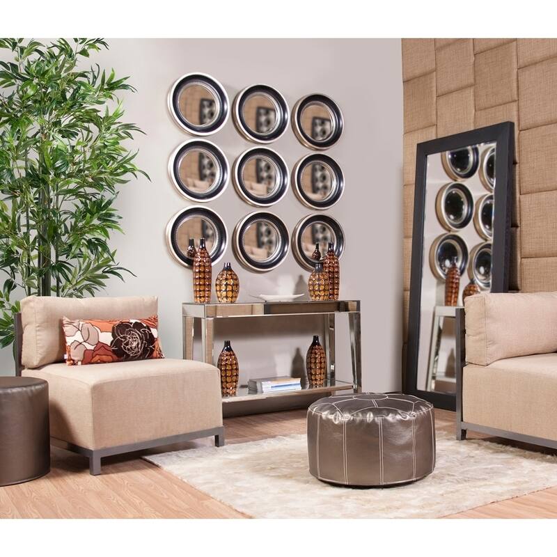 Allan Andrews Round Matte Black Framed Decorative Stanton Wall Mirror - Matte Black