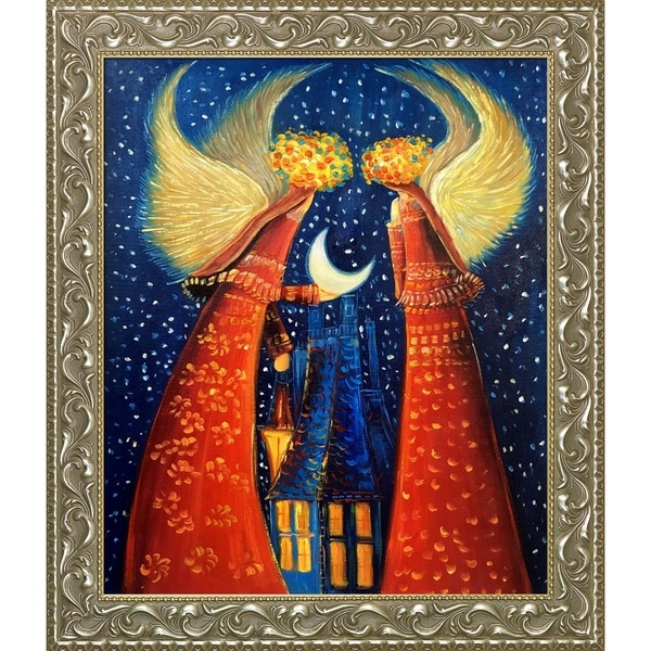 Justyna Kopania Angels II Hand Painted Framed Canvas Art