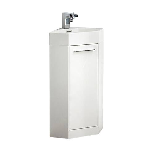 Fresca Coda 14-inch White Modern Corner Bathroom Vanity