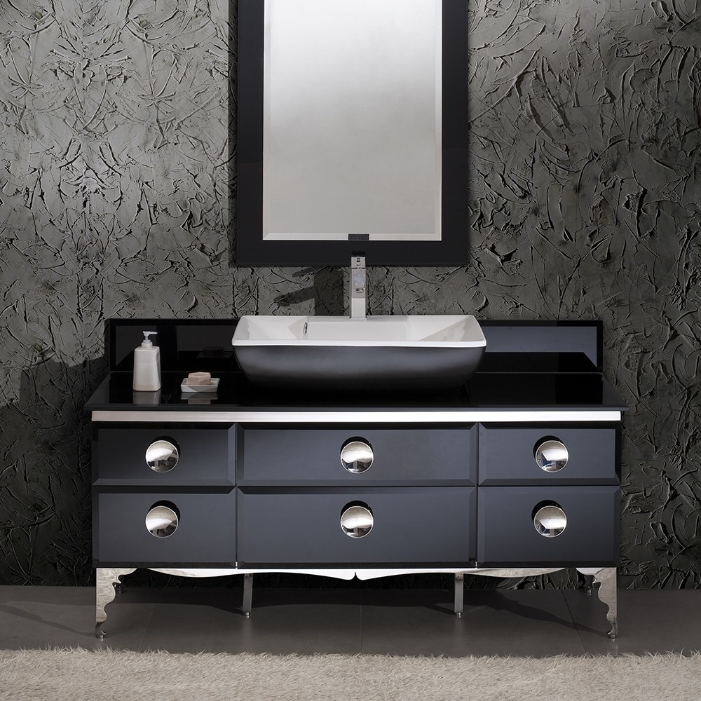 Fresca Moselle 59 Modern Glass Bathroom Vanity W Mirror 59