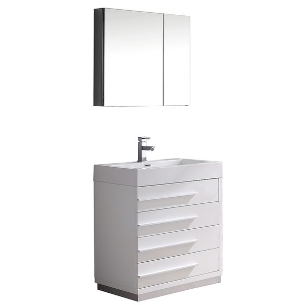 Fresca Livello 30-inch White Modern Bathroom Vanity ...