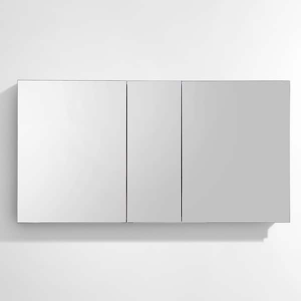 Shop Fresca 50 Wide Bathroom Medicine Cabinet W Mirrors Free