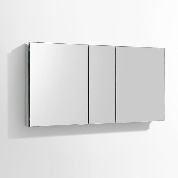 shop fresca 50" wide bathroom medicine cabinet w/ mirrors - free