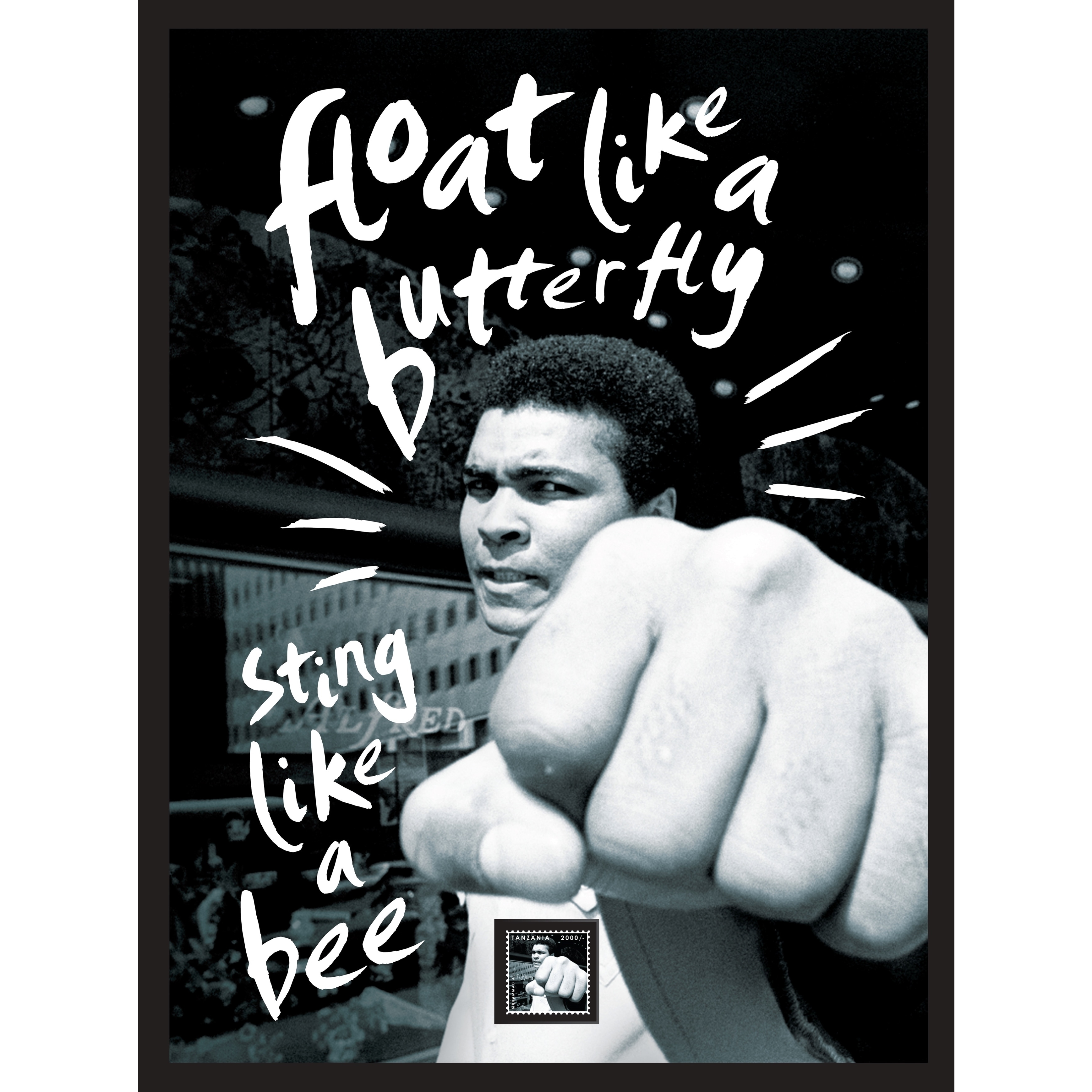 Muhammad Ali Float Like A Butterfly Sting Like A Bee Framed Wall Art With Postage Stamp Overstock