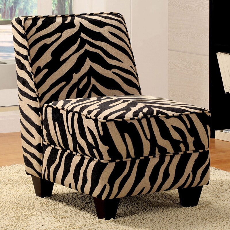 brown zebra print accent chair