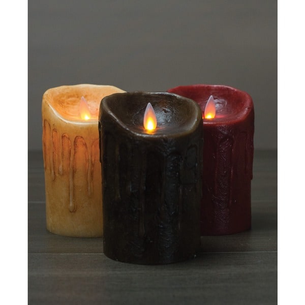 Shop Mystique Primitive Flameless 5 Pillar Candle Overstock 9981019