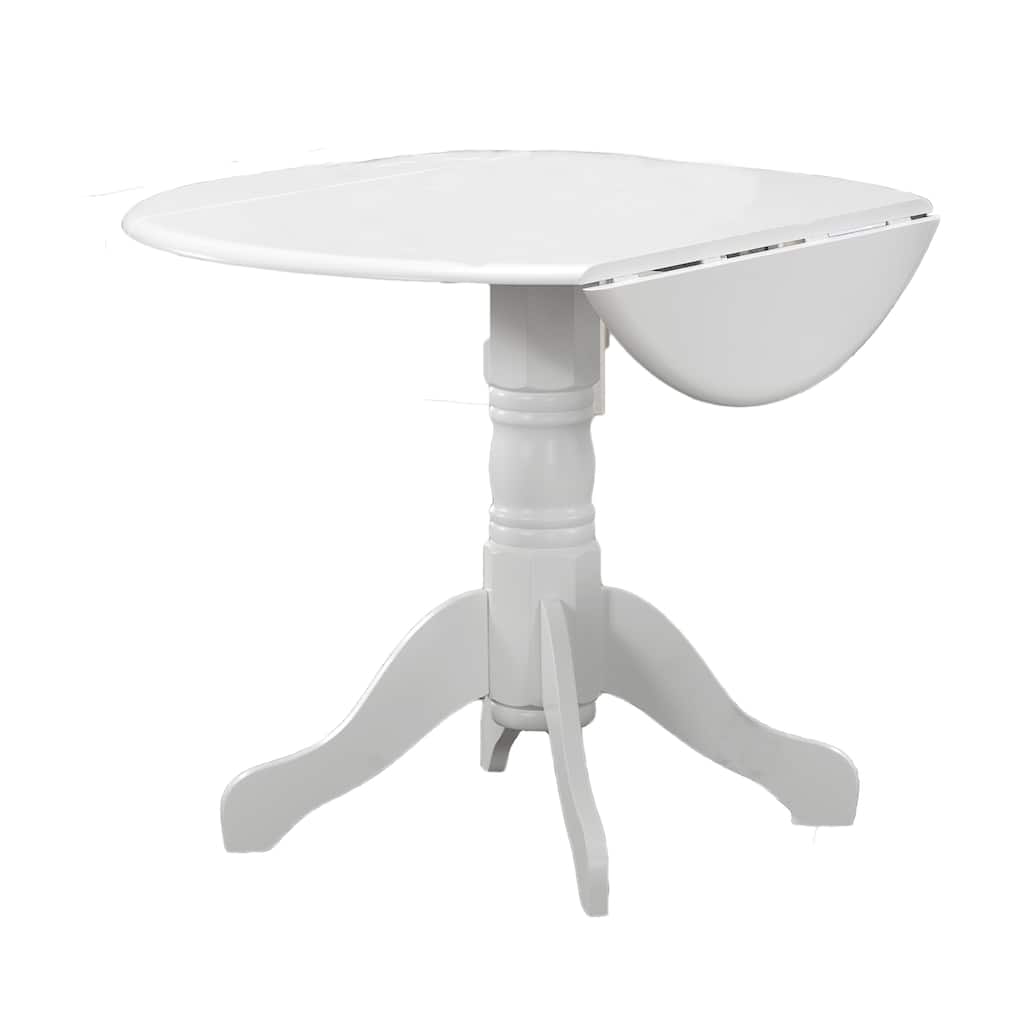 White Round Drop Leaf Table
