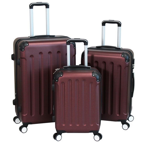 Shop World Traveler Burgundy Madison 3-piece Hardside Spinner Luggage ...