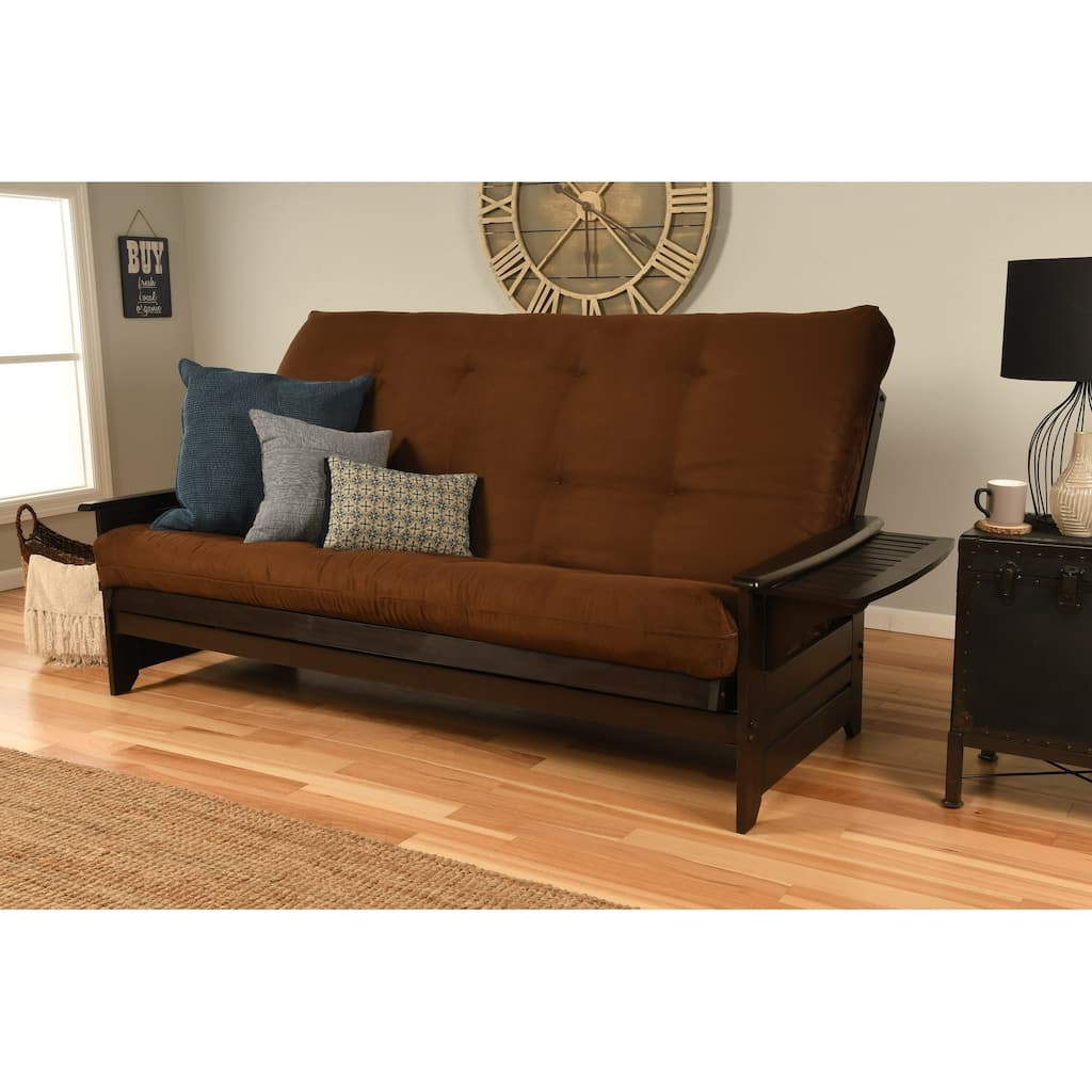 Porch & Den DeSoto Hardwood/ Suede Queen-size Futon Bed