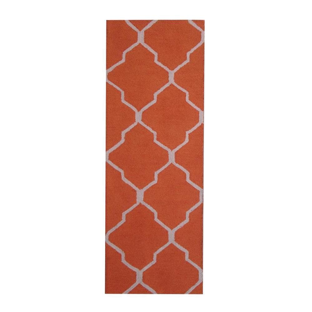 HERAT ORIENTAL Handmade Trellis Design 100% Wool Runner 2'6x7 - 2'6 x 7'