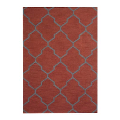 HERAT ORIENTAL Handmade Trellis Design 100% Wool Rug 5x7 - 5' x 7'