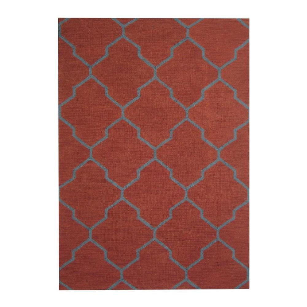 HERAT ORIENTAL Handmade Trellis Design 100% Wool Rug 5x7 - 5' x 7'
