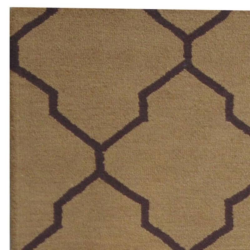 HERAT ORIENTAL Handmade Trellis Design 100% Wool Rug 5x7 - 5' x 7'