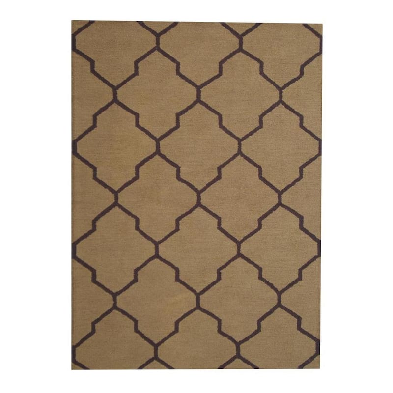 HERAT ORIENTAL Handmade Trellis Design 100% Wool Rug 5x7 - 5' x 7'