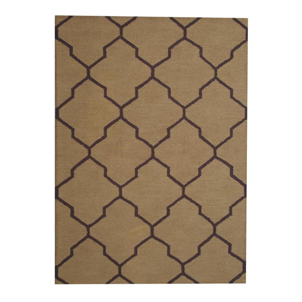 HERAT ORIENTAL Handmade Trellis Design 100% Wool Rug 5x7 - 5' x 7'