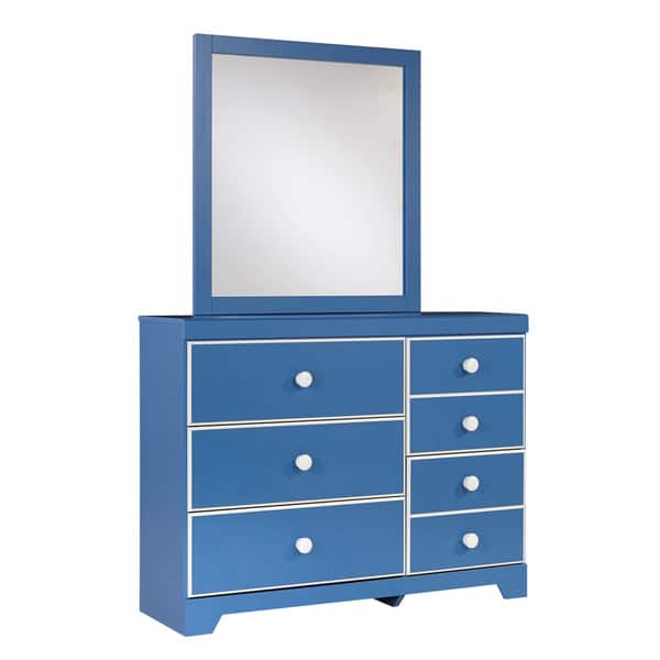 Shop Signature Design By Ashley Bronilly Blue Dresser With Mirror