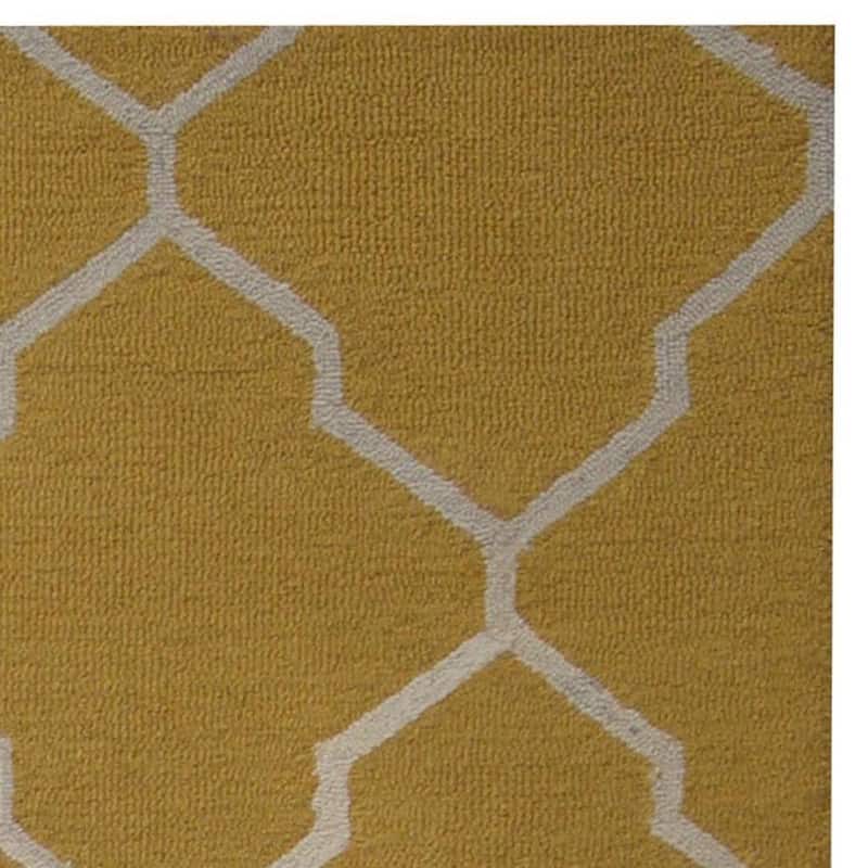 HERAT ORIENTAL Handmade Trellis Design 100% Wool Rug 5x7 - 5' x 7'