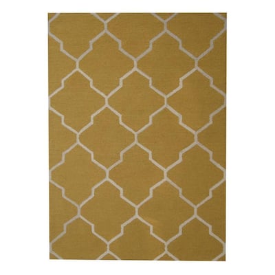 HERAT ORIENTAL Handmade Trellis Design 100% Wool Rug 5x7 - 5' x 7'