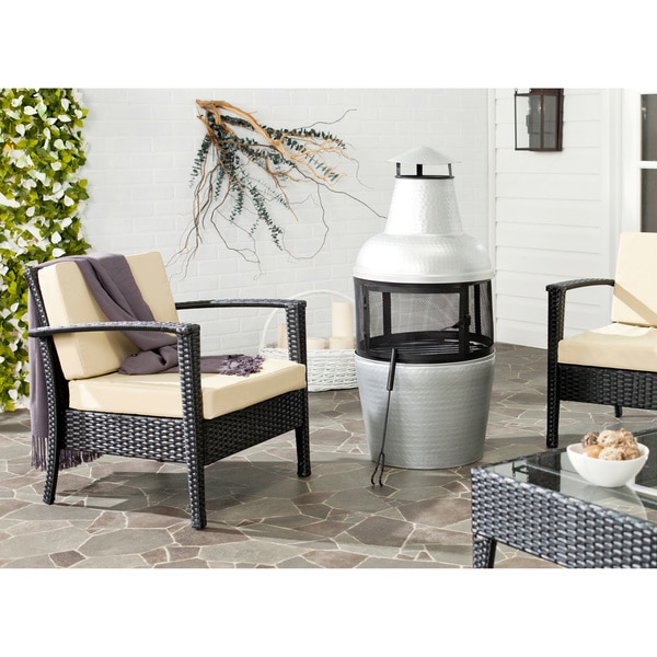 Safavieh Cartagena Silver/ Black Chiminea - 18" x 18" x 40"