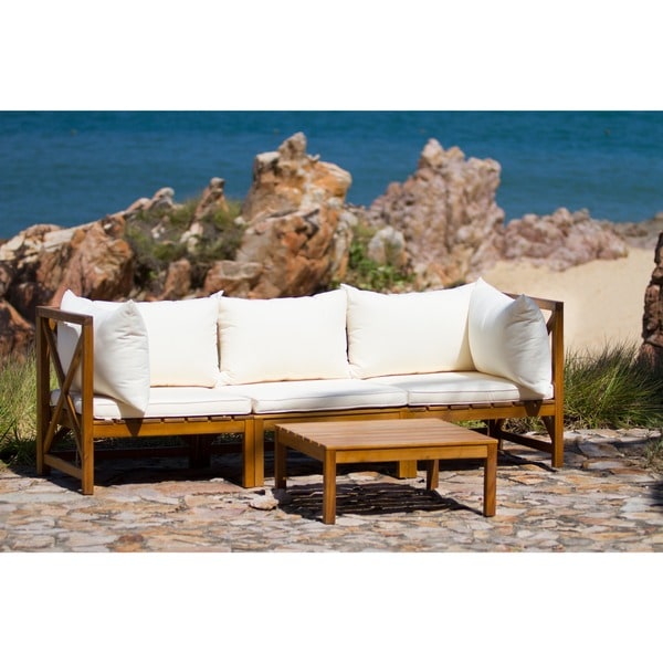 Safavieh Outdoor Living Lynwood Modular Brown/ Beige Sectional
