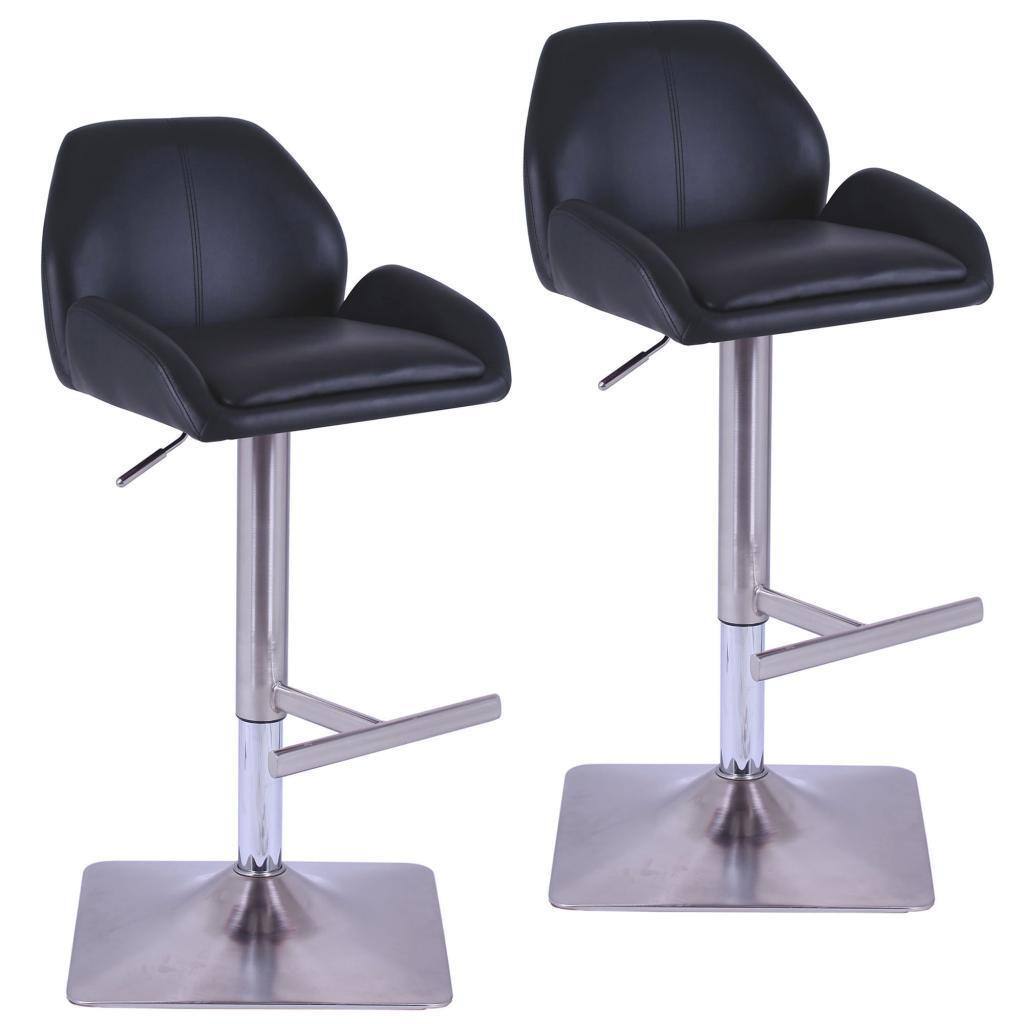 Truman Faux Leather Adjustable Gas Lift Stool in Brushed Chrome