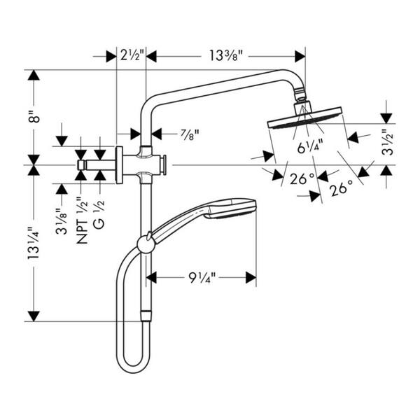Hansgrohe Croma SAM Set Plus 160, 2.0 GPM 04526000 Chrome