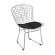 preview thumbnail 9 of 16, Mid Century Chrome Wire Dining Chair with Faux Leather Seat Pads Black