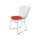 preview thumbnail 14 of 16, Mid Century Chrome Wire Dining Chair with Faux Leather Seat Pads Red