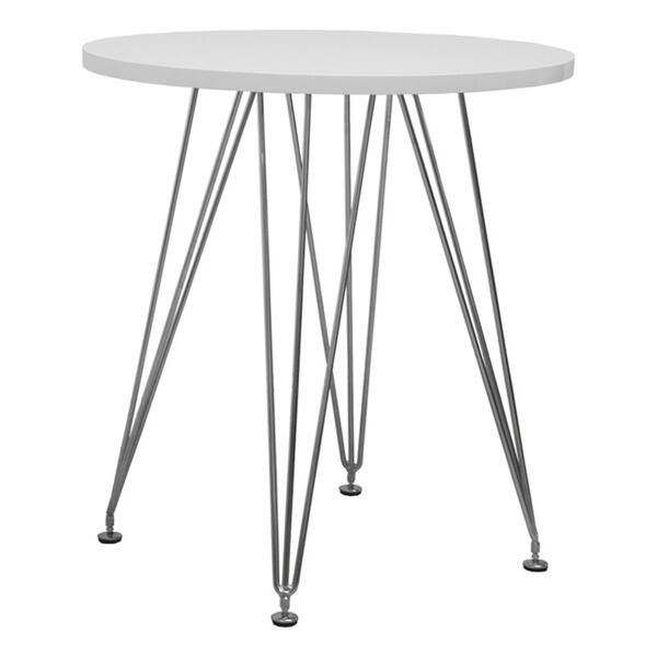 slide 1 of 7, Mod Made Paris Tower Round Dining Nook Table with Chrome Base White - Country/Modern & Contemporary/Mid-Century Modern