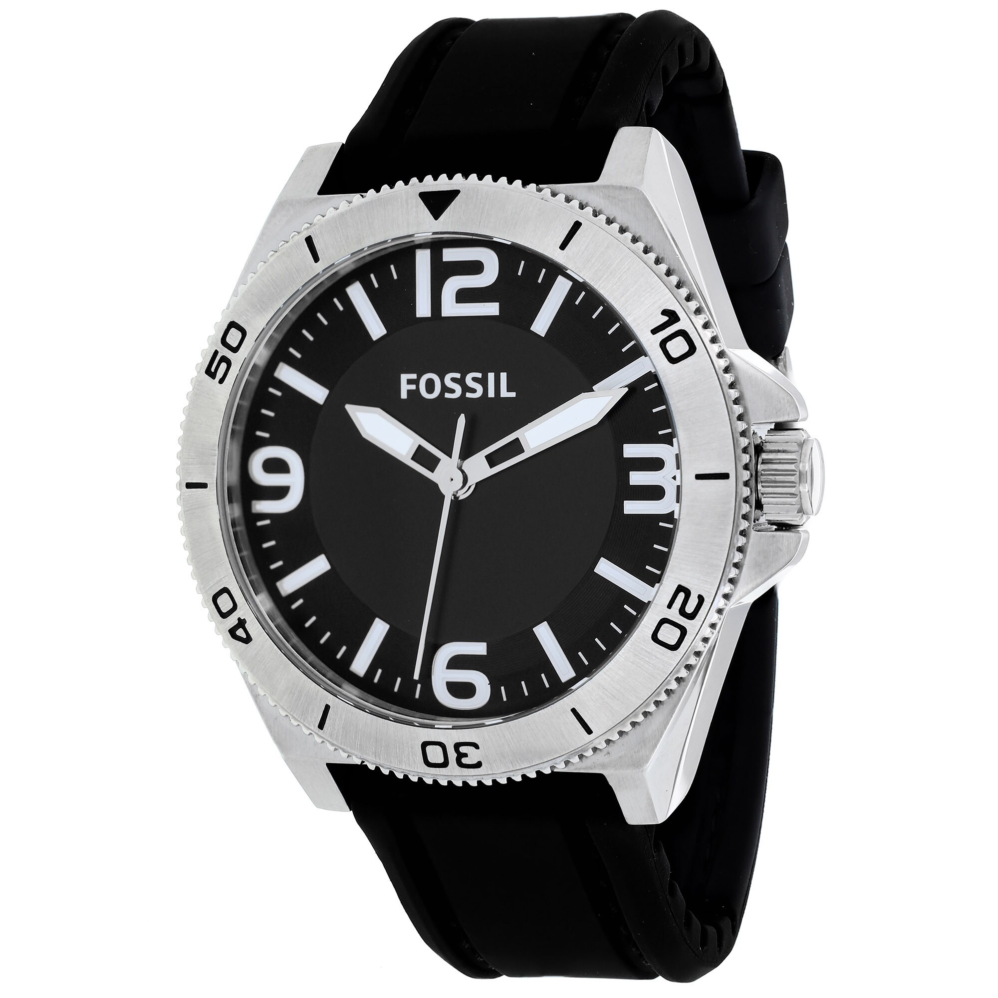 fossil black silicone strap