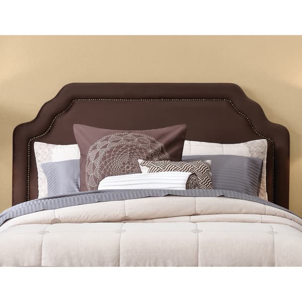 Art Van Carlyle Chocolate Brown Upholstered Queen Headboard Bed Bath