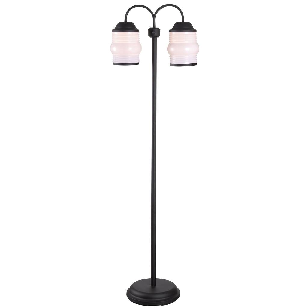 Crawford 2-light Bronzed Steel Outdoor Floor Lamp
