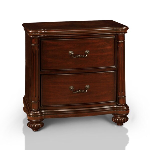 Shop Furniture of America Miralle Dark Cherry 2-Drawer Nightstand ...