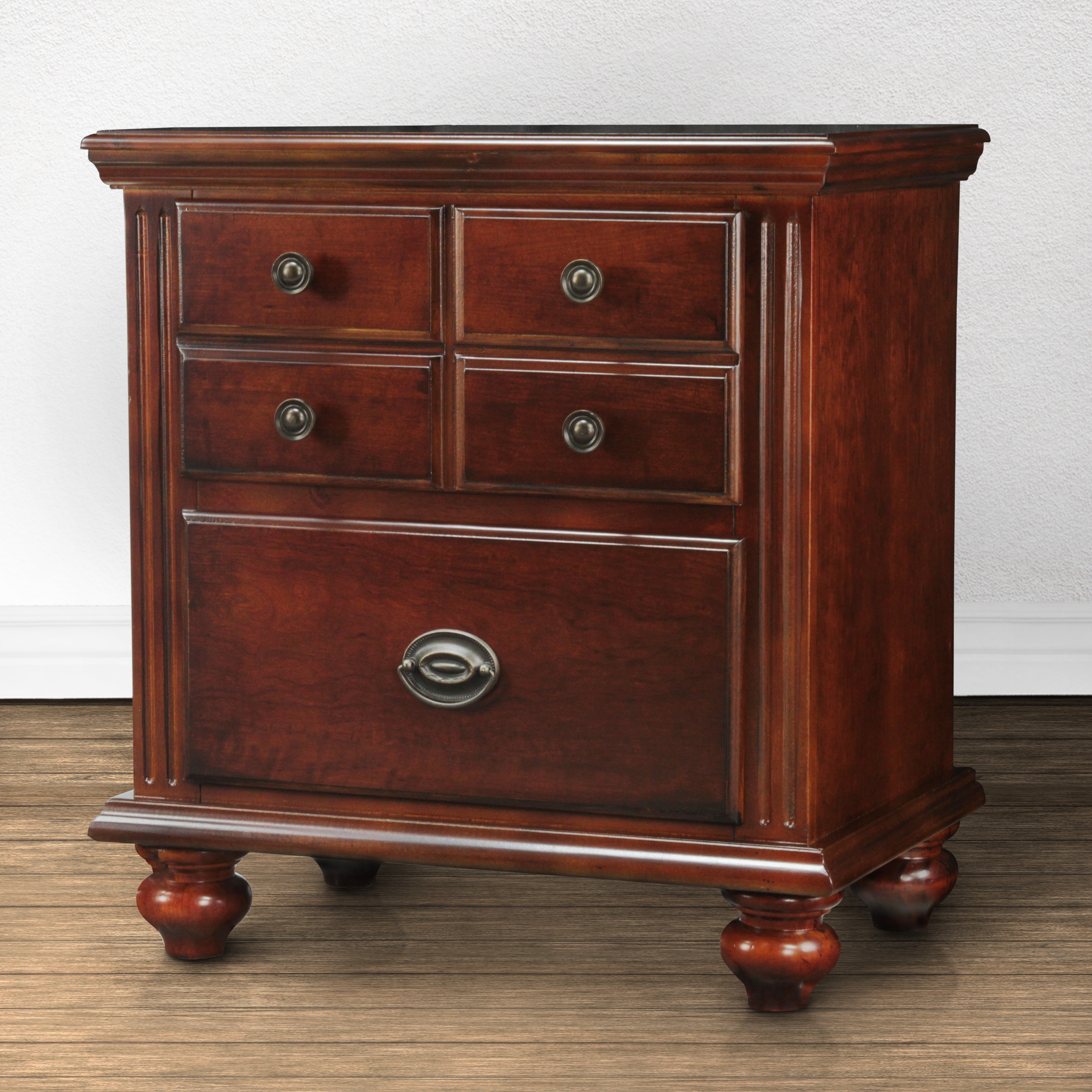 Furniture of America Alianess European Style 2-Drawer Cherry Nightstand ...