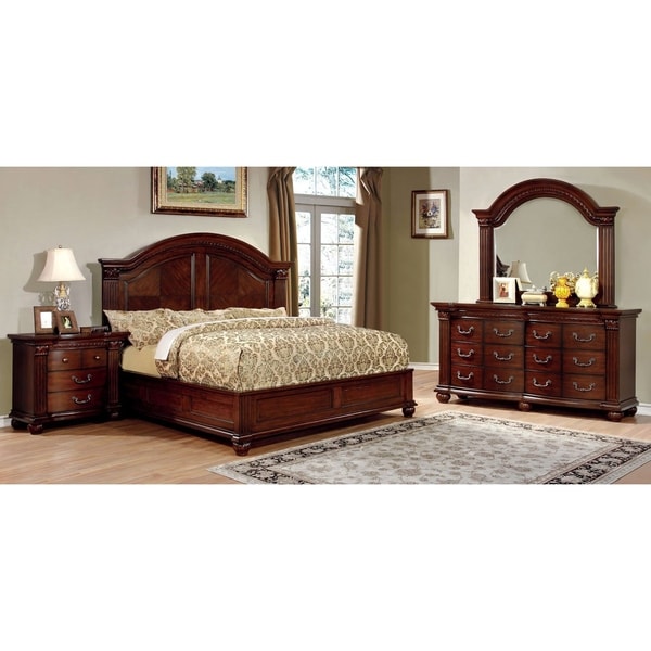 Vayne I Traditional Warm Cherry 4 Piece Bedroom Set By Foa On Vayne I Traditional Warm Cherry 4 Piece Bedroom Set By Foa