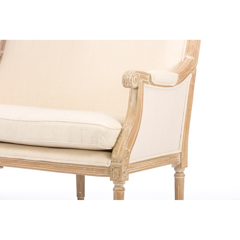 Chavanon Wood And Cotton Traditional French Loveseat