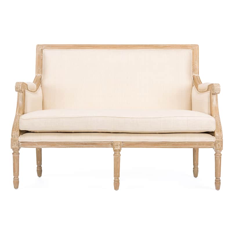 Chavanon Wood And Cotton Traditional French Loveseat
